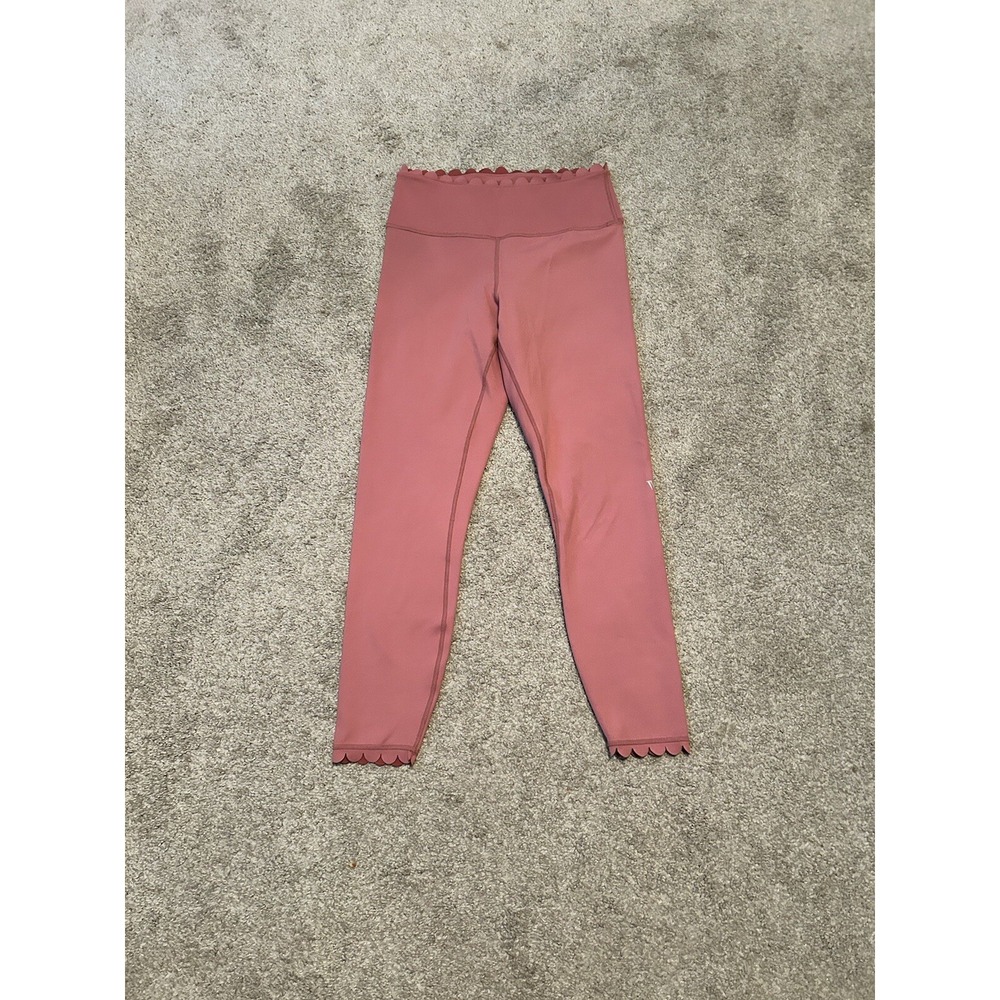 IVL‎ Collective Pink Scalloped Leggings Size 6 Cropped Length